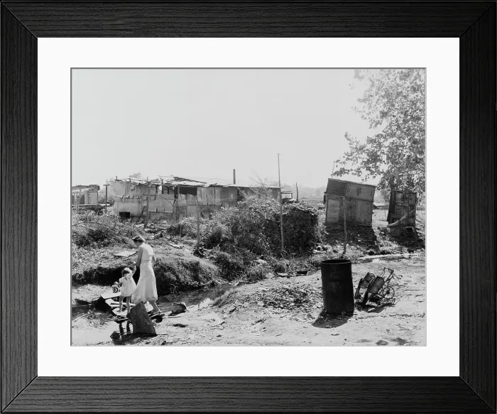Framed Print : Squatter camp, California, 1936. Creator: Dorothea Lange Framed Print : Squatter camp, California, 1936. Creator: Dorothea Lange