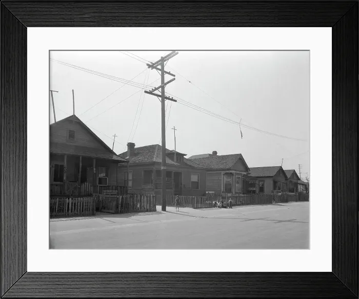 Framed Print : [Untitled, possibly related to: Housing, Los Angeles], 1936. Creator: Dorothea Lange