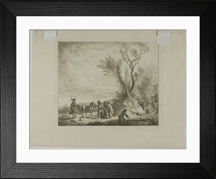 Framed Print : Wayfarer's Camp, 1730. Creator: Christian Wilhelm Ernst Dietrich Framed Print : Wayfarer's Camp, 1730. Creator: Christian Wilhelm Ernst Dietrich