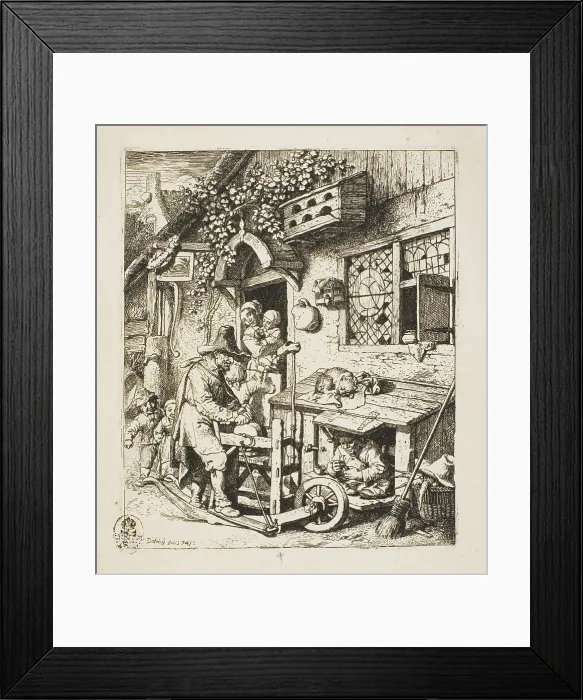 Framed Print : The Scissors-Grinder, 1741. Creator: Christian Wilhelm Ernst Dietrich Framed Print : The Scissors-Grinder, 1741. Creator: Christian Wilhelm Ernst Dietrich