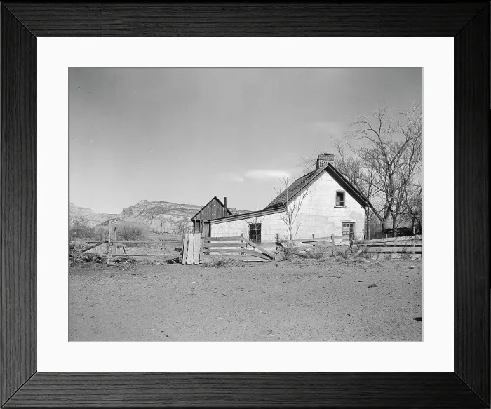 Framed Print : Mormon village home, Escalante, Utah, 1936. Creator: Dorothea Lange Framed Print : Mormon village home, Escalante, Utah, 1936. Creator: Dorothea Lange