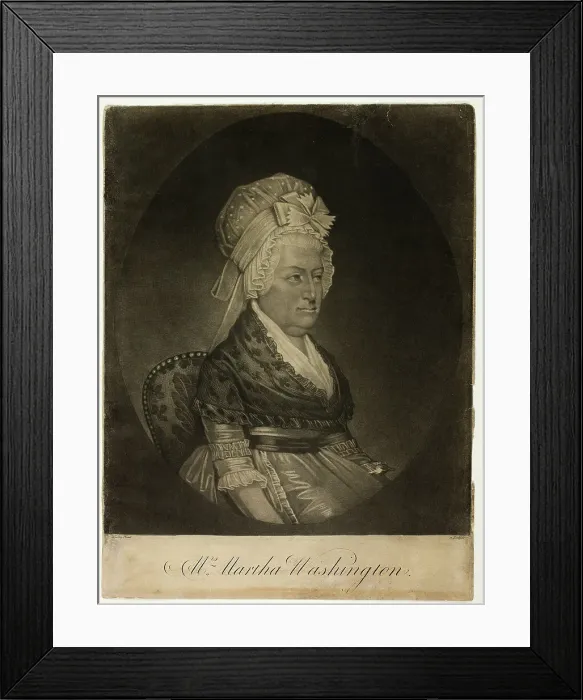 Framed Print : Martha Washington, c. 1800. Creator: William Woollett Framed Print : Martha Washington, c. 1800. Creator: William Woollett