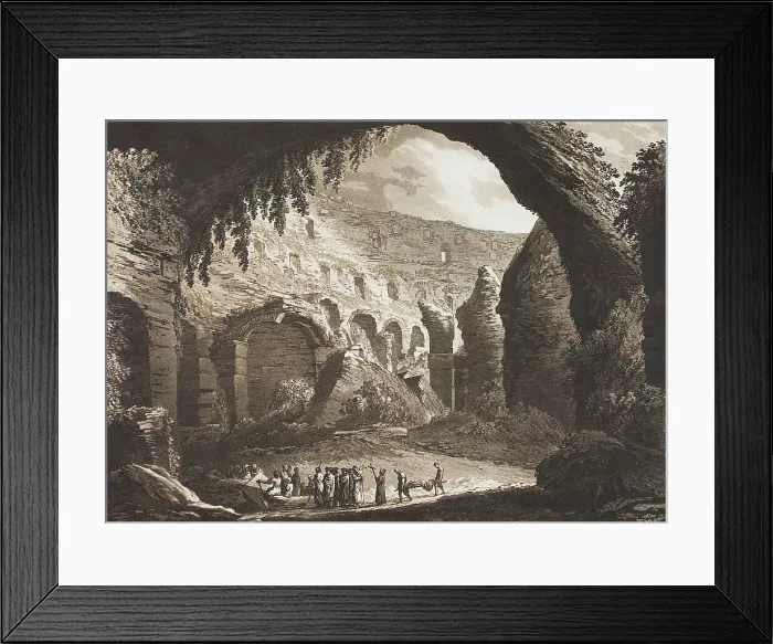 Framed Print : View of the Inside of the Amphitheatre of Vespasian at Rome (called the Colosseo'), 1779. Creator: Richard Cooper Framed Print : View of the Inside of the Amphitheatre of Vespasian at Rome (called the Colosseo'), 1779. Creator: Richard Cooper
