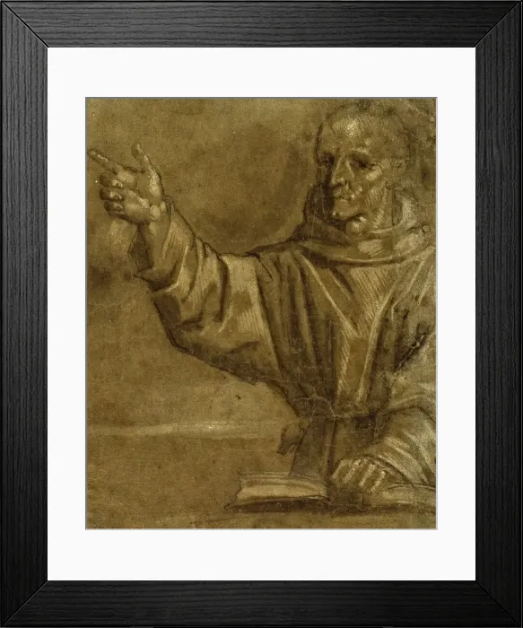 Framed Print : Saint Bernardino of Siena Preaching from an Open Book, 1570 / 90. Creator: Unknown Framed Print : Saint Bernardino of Siena Preaching from an Open Book, 1570 / 90. Creator: Unknown