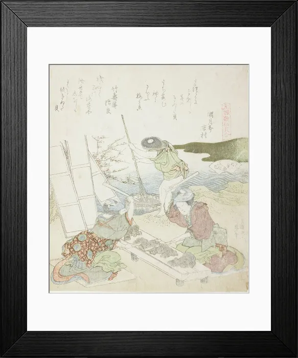Framed Print : Recycling Paper, illustration for The Fulling-block Shell (Kinuta gai), from the series A... 1821. Creator: Hokusai. Recycling Paper, illustration for The Fulling-block Shell (Kinuta gai), from the series A... 1821. Creator: Hokusai Framed Print : Recycling Paper, illustration for The Fulling-block Shell (Kinuta gai), from the series A... 1821. Creator: Hokusai. Recycling Paper, illustration for The Fulling-block Shell (Kinuta gai), from the series A... 1821. Creator: Hokusai