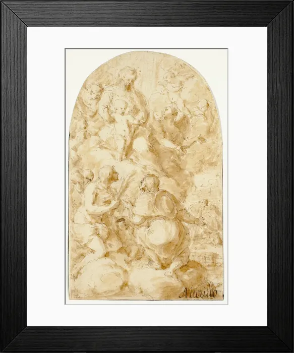 Framed Print : Virgin Mary with the Christ Child in the Clouds, 1601-1700. Creator: Bartolomé Esteban Murillo Framed Print : Virgin Mary with the Christ Child in the Clouds, 1601-1700. Creator: Bartolomé Esteban Murillo