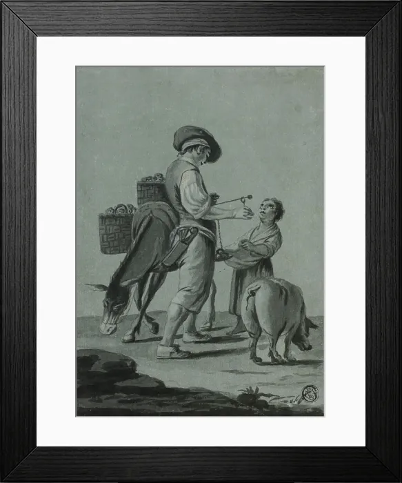Framed Print : Peasant Apple Peddler, n.d. Creator: Johann Christian Reinhart Framed Print : Peasant Apple Peddler, n.d. Creator: Johann Christian Reinhart