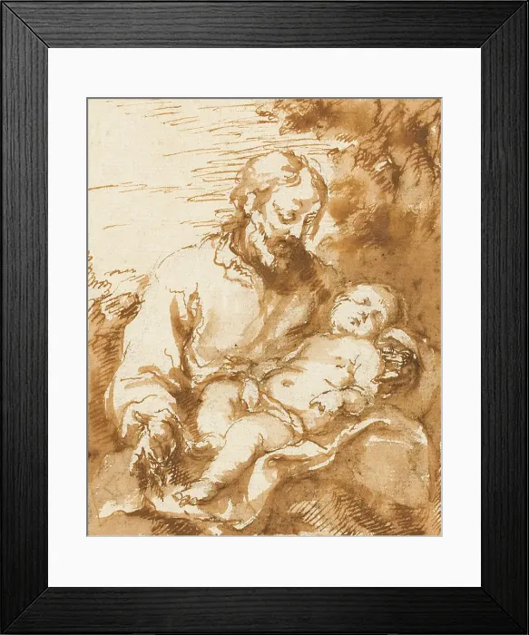 Framed Print : Saint Joseph and the Sleeping Christ Child, 1670 / 75. Creator: Bartolomé Esteban Murillo Framed Print : Saint Joseph and the Sleeping Christ Child, 1670 / 75. Creator: Bartolomé Esteban Murillo