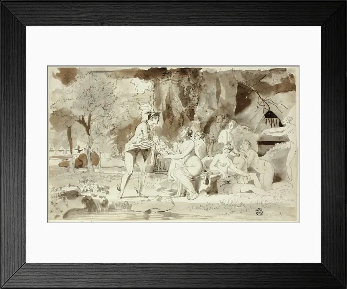 Framed Print : Mercury Bringing Bacchus to be Raised by the Nymphs, n.d. Creator: Juan Cristobal Framed Print : Mercury Bringing Bacchus to be Raised by the Nymphs, n.d. Creator: Juan Cristobal