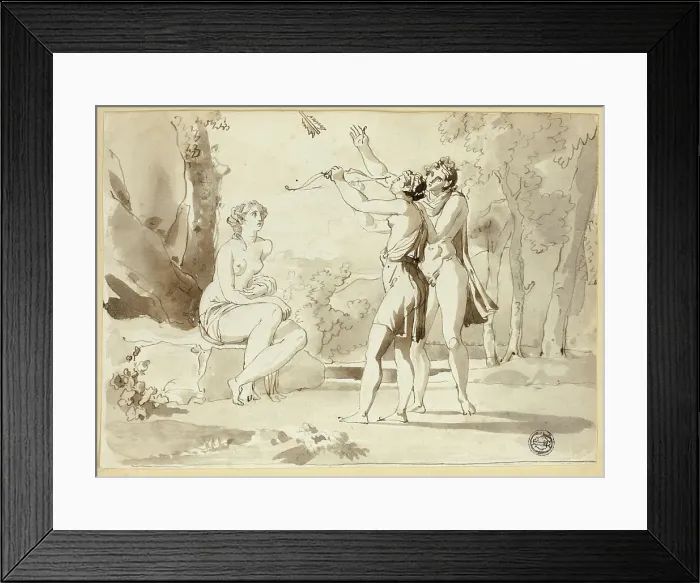 Framed Print : Woman Shooting an Arrow, with Two Companions, 1584 / 94. Creator: Juan Cristobal Framed Print : Woman Shooting an Arrow, with Two Companions, 1584 / 94. Creator: Juan Cristobal