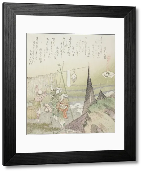 Framed Print : Hanging Abalone Out to Dry, illustration for Abalone (Awabi), from the series A Matching... 1821. Creator: Hokusai. Hanging Abalone Out to Dry, illustration for Abalone (Awabi), from the series A Matching... 1821. Creator: Hokusai Framed Print : Hanging Abalone Out to Dry, illustration for Abalone (Awabi), from the series A Matching... 1821. Creator: Hokusai. Hanging Abalone Out to Dry, illustration for Abalone (Awabi), from the series A Matching... 1821. Creator: Hokusai