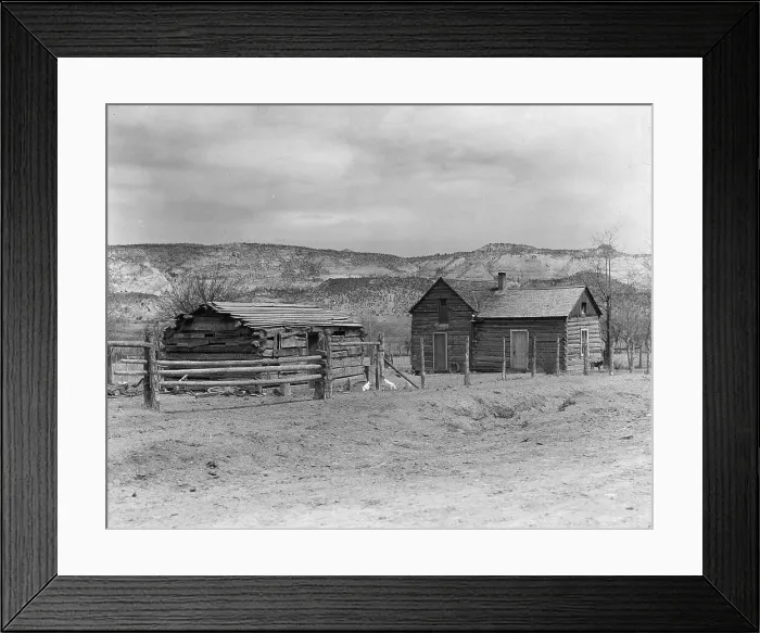 Framed Print : A home after the Utah pattern, Escalante, Utah, 1936. Creator: Dorothea Lange Framed Print : A home after the Utah pattern, Escalante, Utah, 1936. Creator: Dorothea Lange