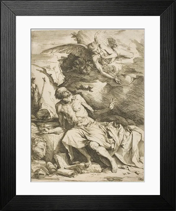 Framed Print : Saint Jerome Listening to the Trumpet of the Last Judgment, 1622-25. Creator: Jusepe de Ribera Framed Print : Saint Jerome Listening to the Trumpet of the Last Judgment, 1622-25. Creator: Jusepe de Ribera