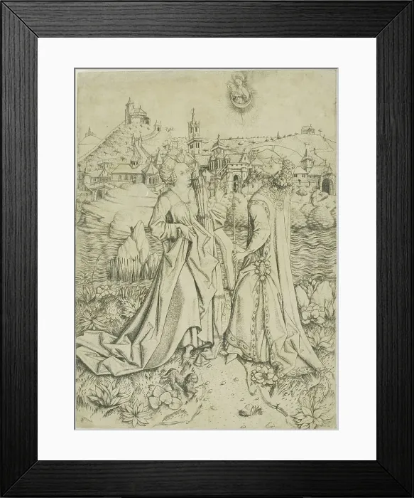 Framed Print : Augustus and the Sibyl, c. 1450. Creator: Master ES Framed Print : Augustus and the Sibyl, c. 1450. Creator: Master ES