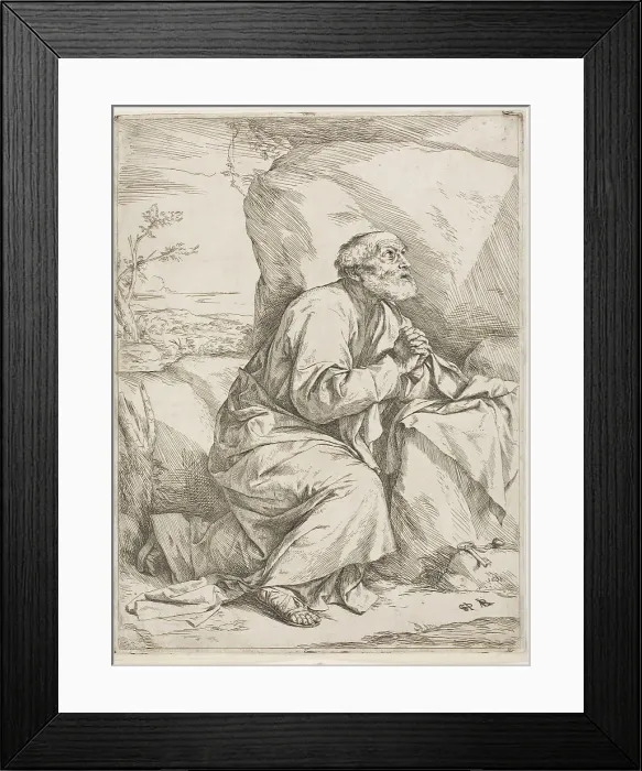 Framed Print : Saint Peter in the Desert, 1621. Creator: Jusepe de Ribera Framed Print : Saint Peter in the Desert, 1621. Creator: Jusepe de Ribera