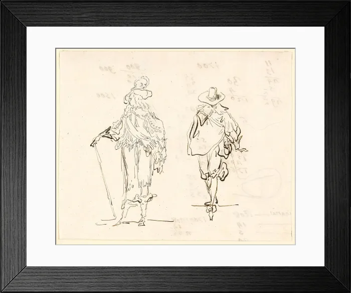 Framed Print : Two Figures, One Dressed in French Louis XIII Style and the Other in Spanish... n.d. Creator: Luis Paret y Alcazar Framed Print : Two Figures, One Dressed in French Louis XIII Style and the Other in Spanish... n.d. Creator: Luis Paret y Alcazar