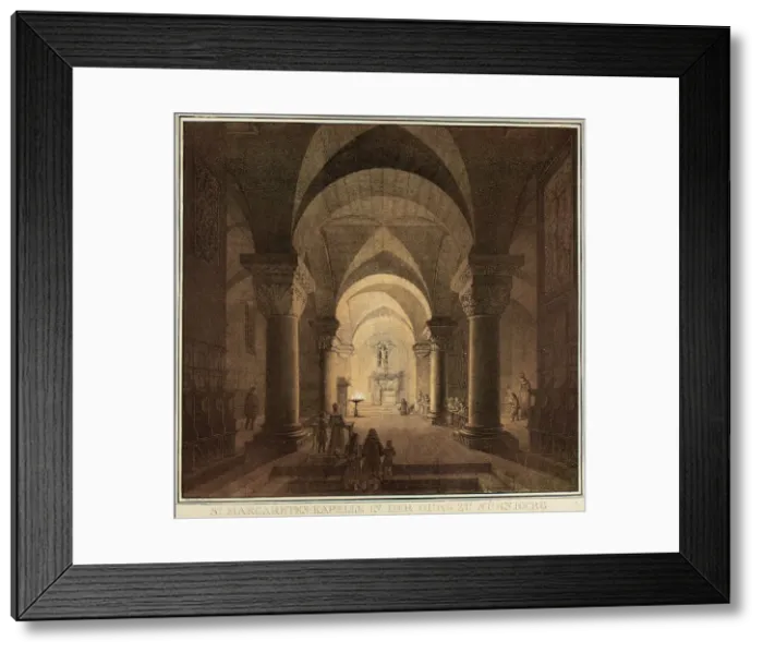 Framed Print : Chapel of Saint Margaret in the City of Nuremberg, from Collection of Memorable Medieval... 1819. Creator: Domenico Quaglio II Framed Print : Chapel of Saint Margaret in the City of Nuremberg, from Collection of Memorable Medieval... 1819. Creator: Domenico Quaglio II