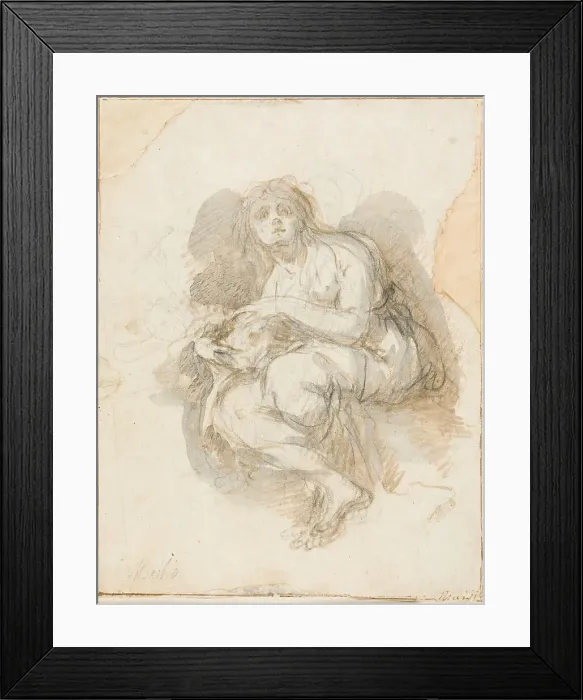 Framed Print : Female Saint Holding Skull, n.d. Creator: Possibly Bartolomé Estéban Murillo Spanish Framed Print : Female Saint Holding Skull, n.d. Creator: Possibly Bartolomé Estéban Murillo Spanish