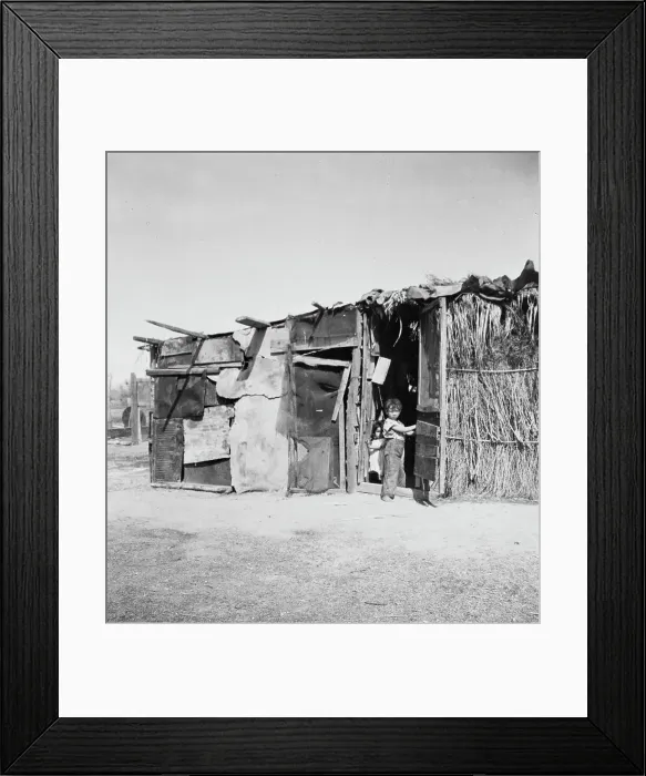 Framed Print : Date picker's home, Coachella Valley, California, 1935. Creator: Dorothea Lange Framed Print : Date picker's home, Coachella Valley, California, 1935. Creator: Dorothea Lange