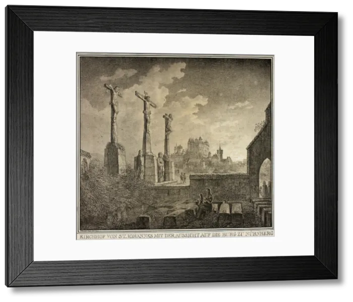 Framed Print : Saint John's Cemetery with a View of the City of Nuremberg, from Collection of... 1819. Creator: Domenico Quaglio II Framed Print : Saint John's Cemetery with a View of the City of Nuremberg, from Collection of... 1819. Creator: Domenico Quaglio II