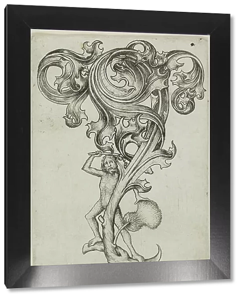 Thistle Ornament With Wild Man, 1450 / 67. Creator: Master ES