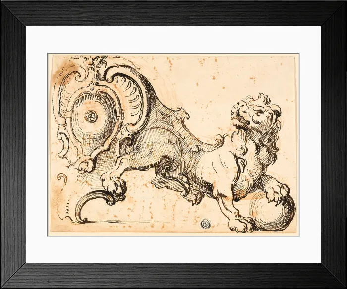 Framed Print : Design for an Andiron, 18th century. Creator: Unknown Framed Print : Design for an Andiron, 18th century. Creator: Unknown