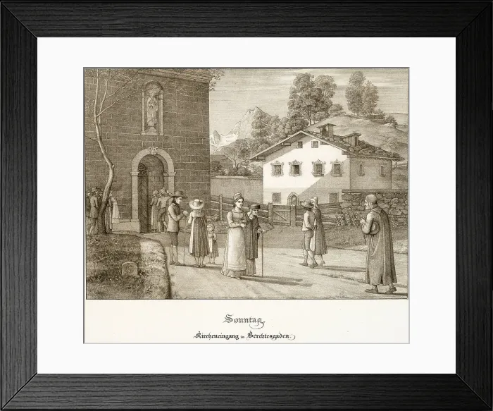Framed Print : Sunday: Going to Church Near Berchtesgaden, 1823. Creator: Ferdinand Olivier Framed Print : Sunday: Going to Church Near Berchtesgaden, 1823. Creator: Ferdinand Olivier