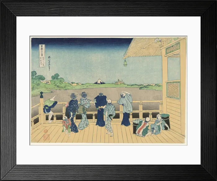 Framed Print : Sazai Hall at the Temple of the Five Hundred Arhats (Gohyakurakanji Sazaido), from... c. 1830 / 33. Creator: Hokusai Framed Print : Sazai Hall at the Temple of the Five Hundred Arhats (Gohyakurakanji Sazaido), from... c. 1830 / 33. Creator: Hokusai