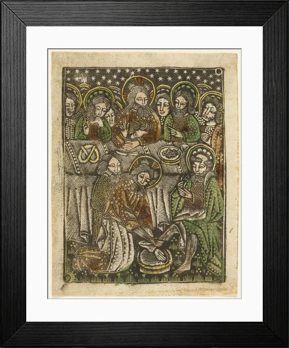 Framed Print : The Last Supper and Christ Washing the Feet of the Apostles, 1460-65. Creator: Unknown Framed Print : The Last Supper and Christ Washing the Feet of the Apostles, 1460-65. Creator: Unknown