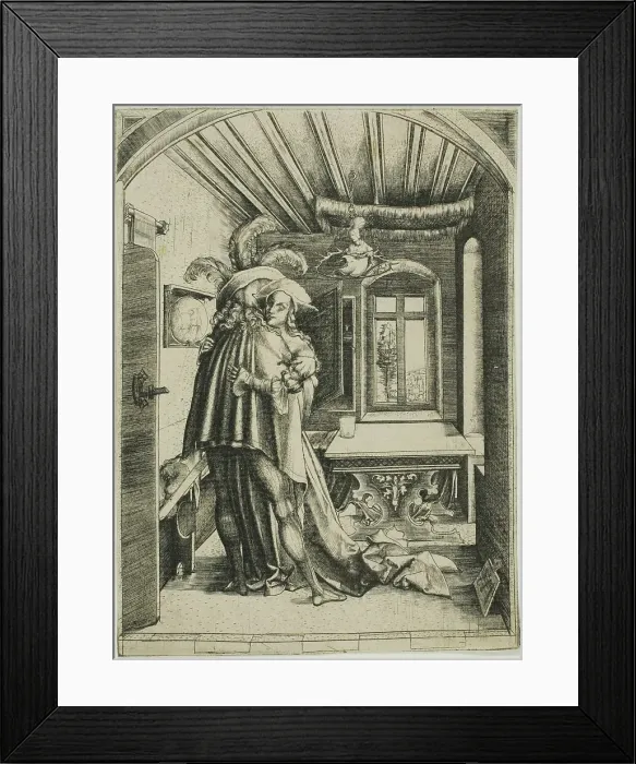 Framed Print : The Embrace, 1503. Creator: Master MZ Framed Print : The Embrace, 1503. Creator: Master MZ