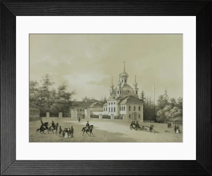 Framed Print : Church of the Grand Palace, Petrodvorets, c. 1820. Creator: C. Schultz Framed Print : Church of the Grand Palace, Petrodvorets, c. 1820. Creator: C. Schultz