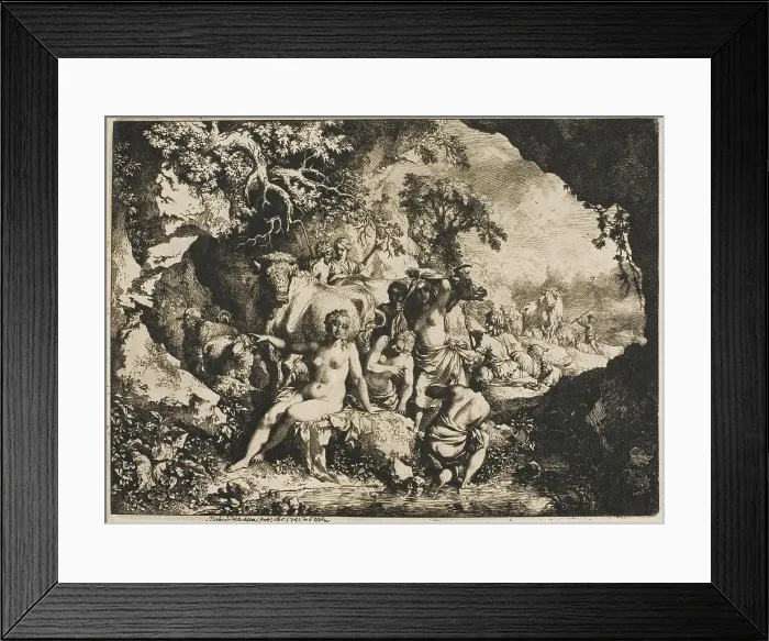 Framed Print : Nymphs Bathing Near a Cave, 1741. Creator: Christian Wilhelm Ernst Dietrich Framed Print : Nymphs Bathing Near a Cave, 1741. Creator: Christian Wilhelm Ernst Dietrich