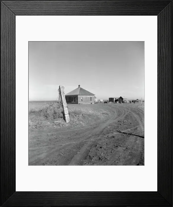 Framed Print : Typical farm in the Mills area, New Mexico, 1935. Creator: Dorothea Lange Framed Print : Typical farm in the Mills area, New Mexico, 1935. Creator: Dorothea Lange