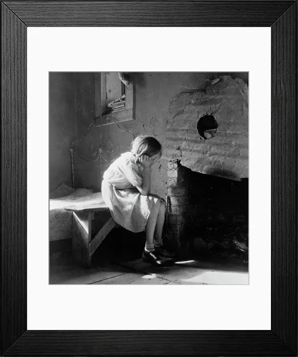 Framed Print : Resettled farm child from Taos Junction to Bosque Farms project, New Mexico, 1935. Creator: Dorothea Lange Framed Print : Resettled farm child from Taos Junction to Bosque Farms project, New Mexico, 1935. Creator: Dorothea Lange
