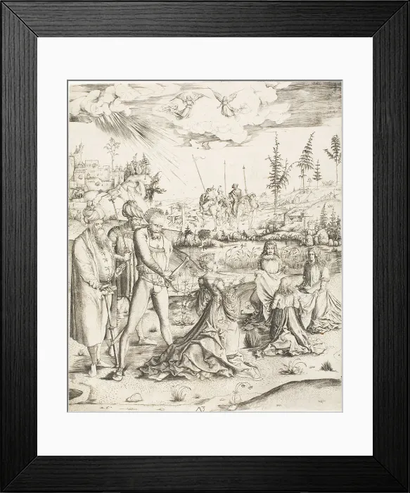 Framed Print : The Martyrdom of St. Catherine, c. 1500. Creator: Master MZ Framed Print : The Martyrdom of St. Catherine, c. 1500. Creator: Master MZ
