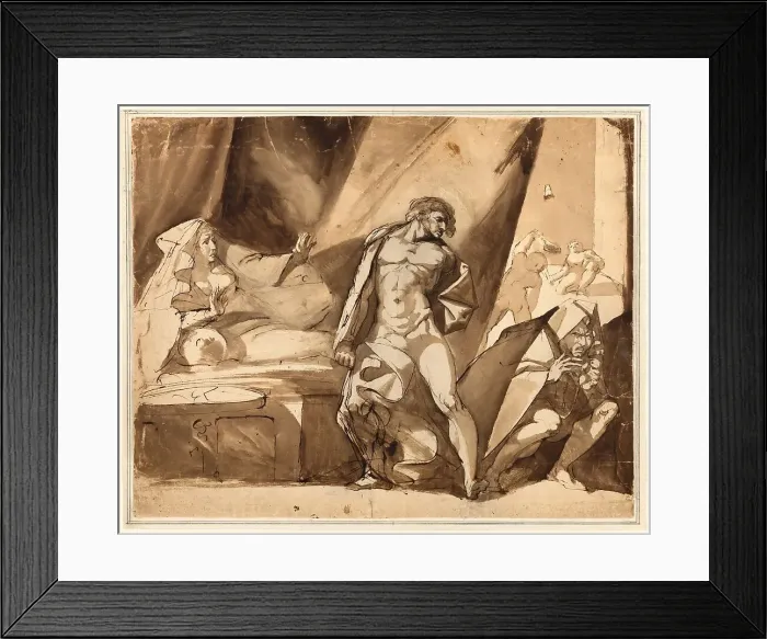 Framed Print : The Discovery (recto), Two Sketches of Standing Male Figures (verso), 1767 / 69. Creator: Henry Fuseli Framed Print : The Discovery (recto), Two Sketches of Standing Male Figures (verso), 1767 / 69. Creator: Henry Fuseli