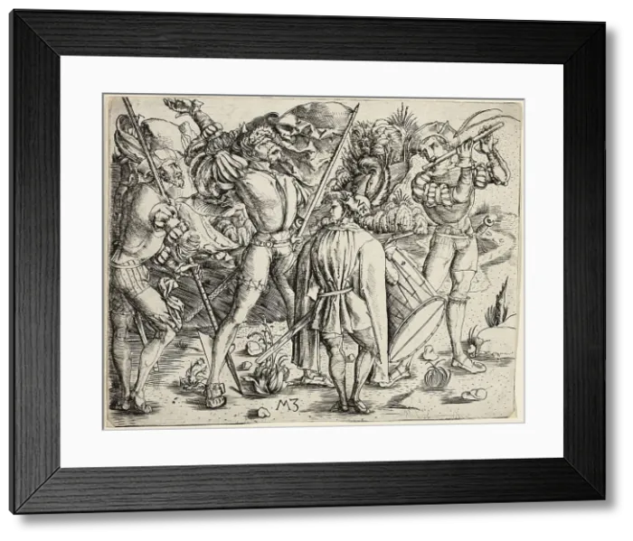 Framed Print : The Warriors, c. 1500. Creator: Master MZ Framed Print : The Warriors, c. 1500. Creator: Master MZ