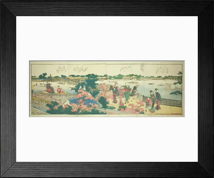Framed Print : Pages from the illustrated book Panoramic Views along the Banks of the Sumida...1801, 1804, or 806. Creator: Hokusai. Pages from the illustrated book Panoramic Views along the Banks of the Sumida...1801, 1804, or 806. Creator: Hokusai Framed Print : Pages from the illustrated book Panoramic Views along the Banks of the Sumida...1801, 1804, or 806. Creator: Hokusai. Pages from the illustrated book Panoramic Views along the Banks of the Sumida...1801, 1804, or 806. Creator: Hokusai