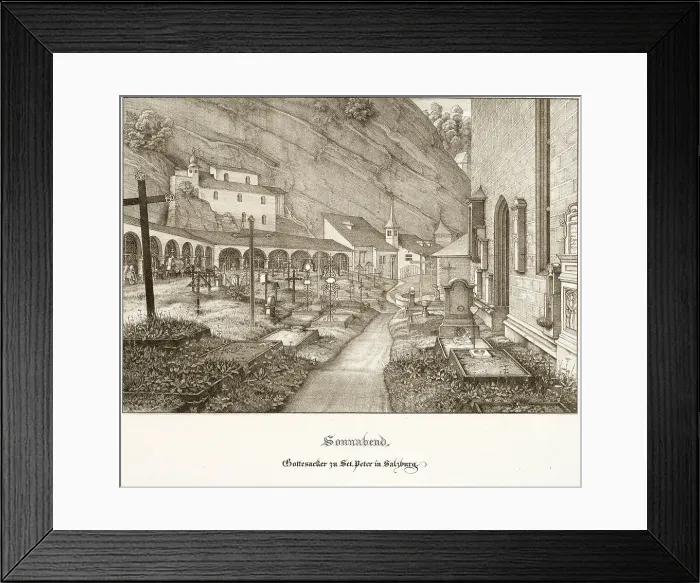 Framed Print : Saturday: Graveyard of St. Peter's in Salzburg, 1823. Creator: Ferdinand Olivier Framed Print : Saturday: Graveyard of St. Peter's in Salzburg, 1823. Creator: Ferdinand Olivier