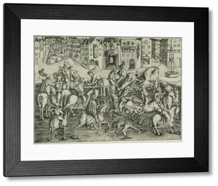 Framed Print : The Tournament, 1500. Creator: Master MZ Framed Print : The Tournament, 1500. Creator: Master MZ