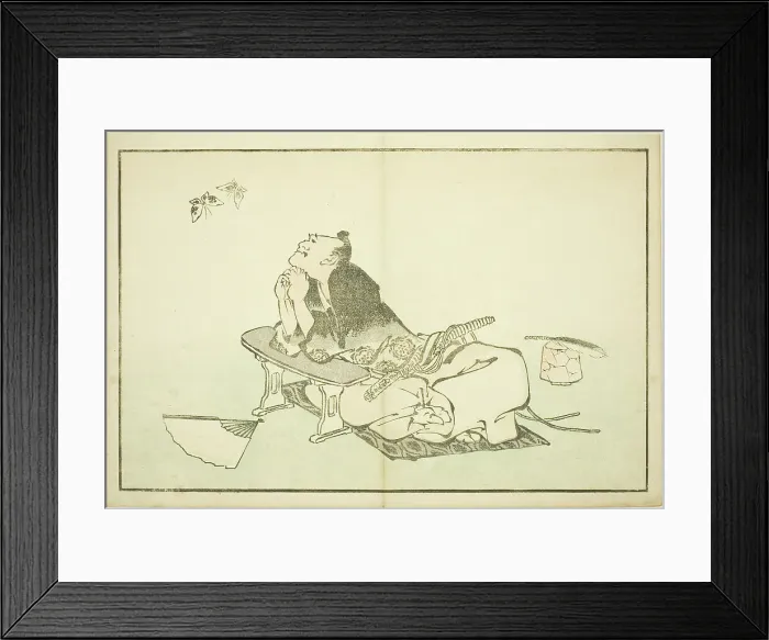 Framed Print : A Philosopher Watching a Pair of Butterflies, from The Picture Book of Realistic... c. 1814. Creator: Hokusai Framed Print : A Philosopher Watching a Pair of Butterflies, from The Picture Book of Realistic... c. 1814. Creator: Hokusai