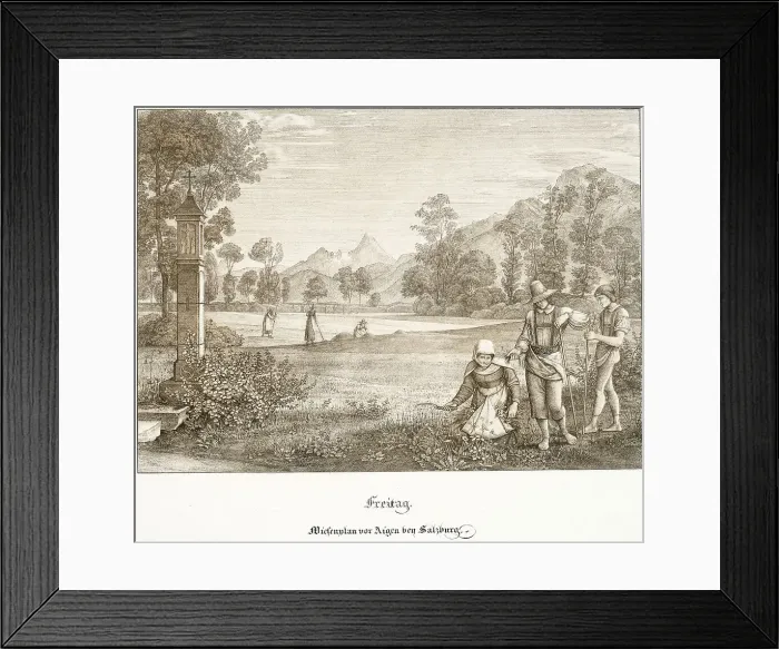 Framed Print : Friday: Meadow before Aigen Near Salzburg, 1823. Creator: Ferdinand Olivier Framed Print : Friday: Meadow before Aigen Near Salzburg, 1823. Creator: Ferdinand Olivier