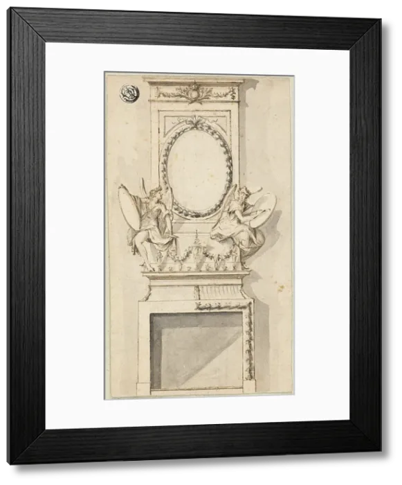 Framed Print : Design for a Chimney Piece, n.d. Creator: Charles Alfred Stothard Framed Print : Design for a Chimney Piece, n.d. Creator: Charles Alfred Stothard