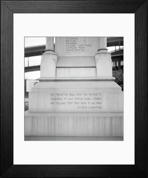 Framed Print : One side of the monument erected to race prejudice, New Orleans, Louisiana, 1936. Creator: Dorothea Lange Framed Print : One side of the monument erected to race prejudice, New Orleans, Louisiana, 1936. Creator: Dorothea Lange