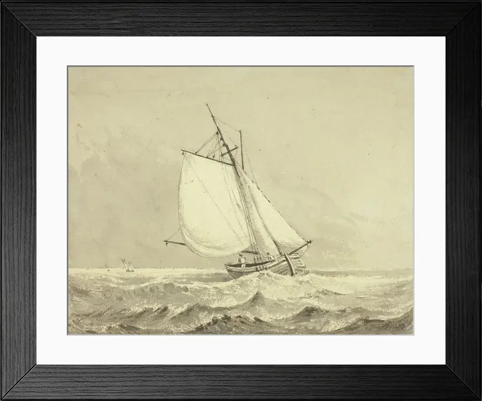 Framed Print : Sailboat at Sea, n.d. Creator: Dominic Serres Framed Print : Sailboat at Sea, n.d. Creator: Dominic Serres