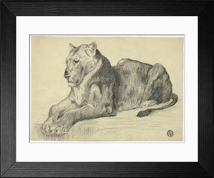 Framed Print : Lioness, n.d. Creator: Edwin Henry Landseer Framed Print : Lioness, n.d. Creator: Edwin Henry Landseer