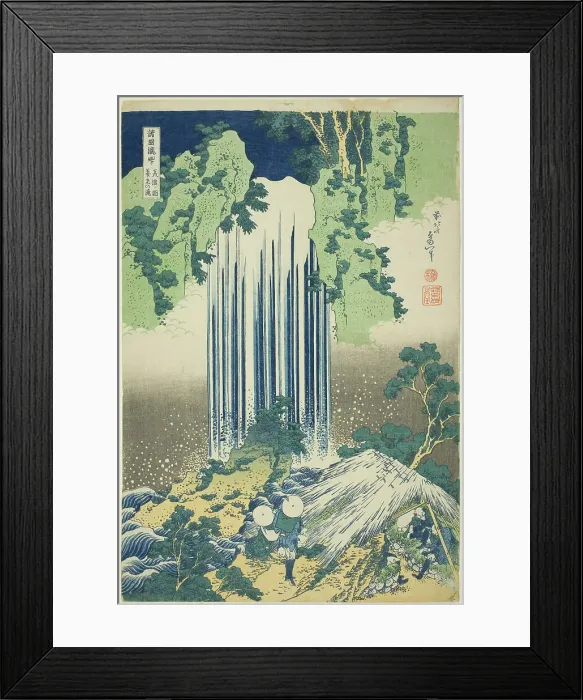 Framed Print : Yoro Waterfall in Mino Province (Mino no kuni Yoro no taki), from the series Tour of... c. 1833. Creator: Hokusai Framed Print : Yoro Waterfall in Mino Province (Mino no kuni Yoro no taki), from the series Tour of... c. 1833. Creator: Hokusai