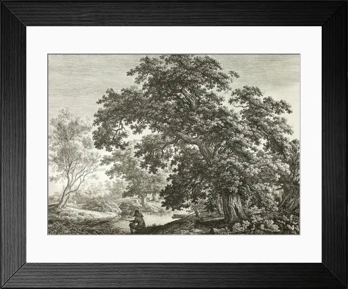 Framed Print : Fisherman in Wooded Landscape, n.d. Creator: Carl Wilhelm Kolbe the elder Framed Print : Fisherman in Wooded Landscape, n.d. Creator: Carl Wilhelm Kolbe the elder