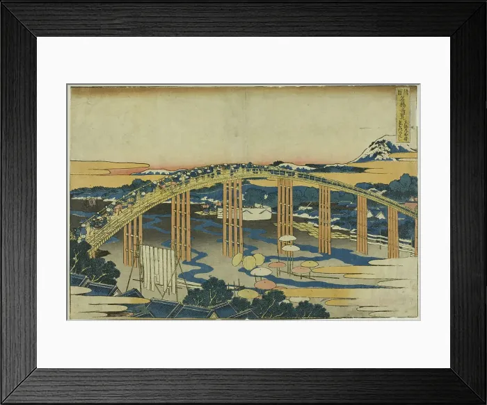 Framed Print : Yahagi Bridge at Okazaki on the Tokaido (Tokaido Okazaki Yahagi no hashi), from the... c. 1833 / 34. Creator: Hokusai Framed Print : Yahagi Bridge at Okazaki on the Tokaido (Tokaido Okazaki Yahagi no hashi), from the... c. 1833 / 34. Creator: Hokusai