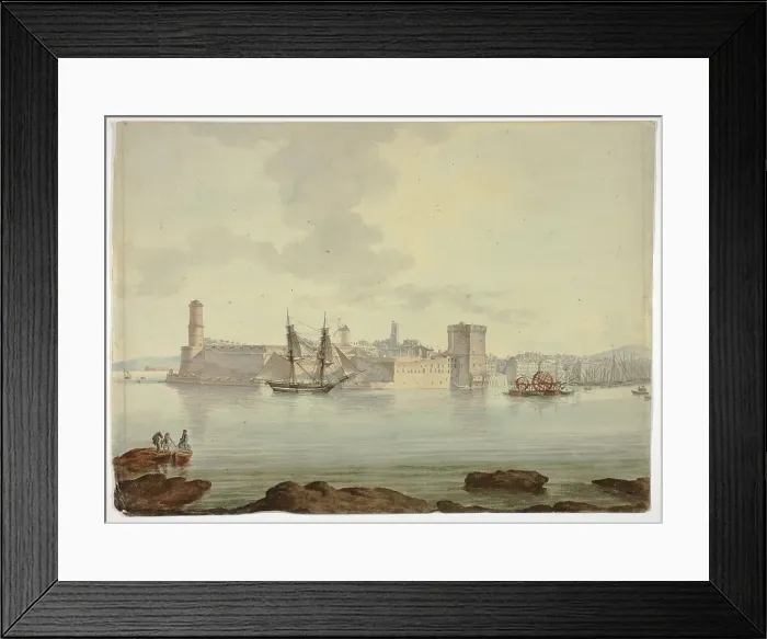 Framed Print : Harbor before Fortified Town, n.d. Creator: William Marlow Framed Print : Harbor before Fortified Town, n.d. Creator: William Marlow